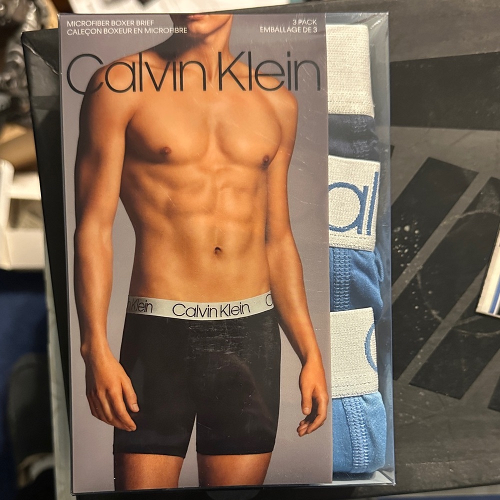 Calvin Klein Men's Boxer Briefs - Black and Blue 3 Pack